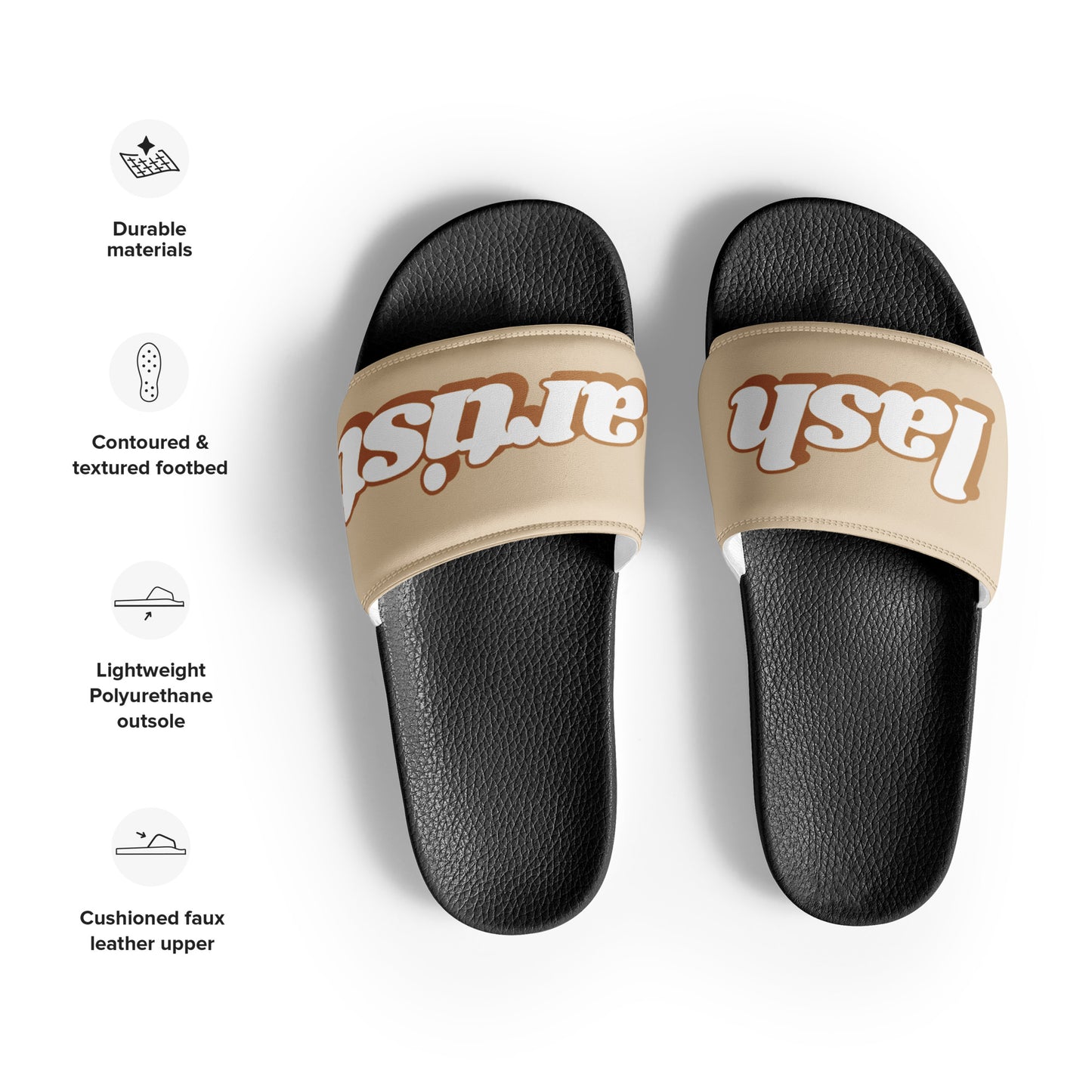 Lash Artist Women’s Slides (Latte Brown/Black)