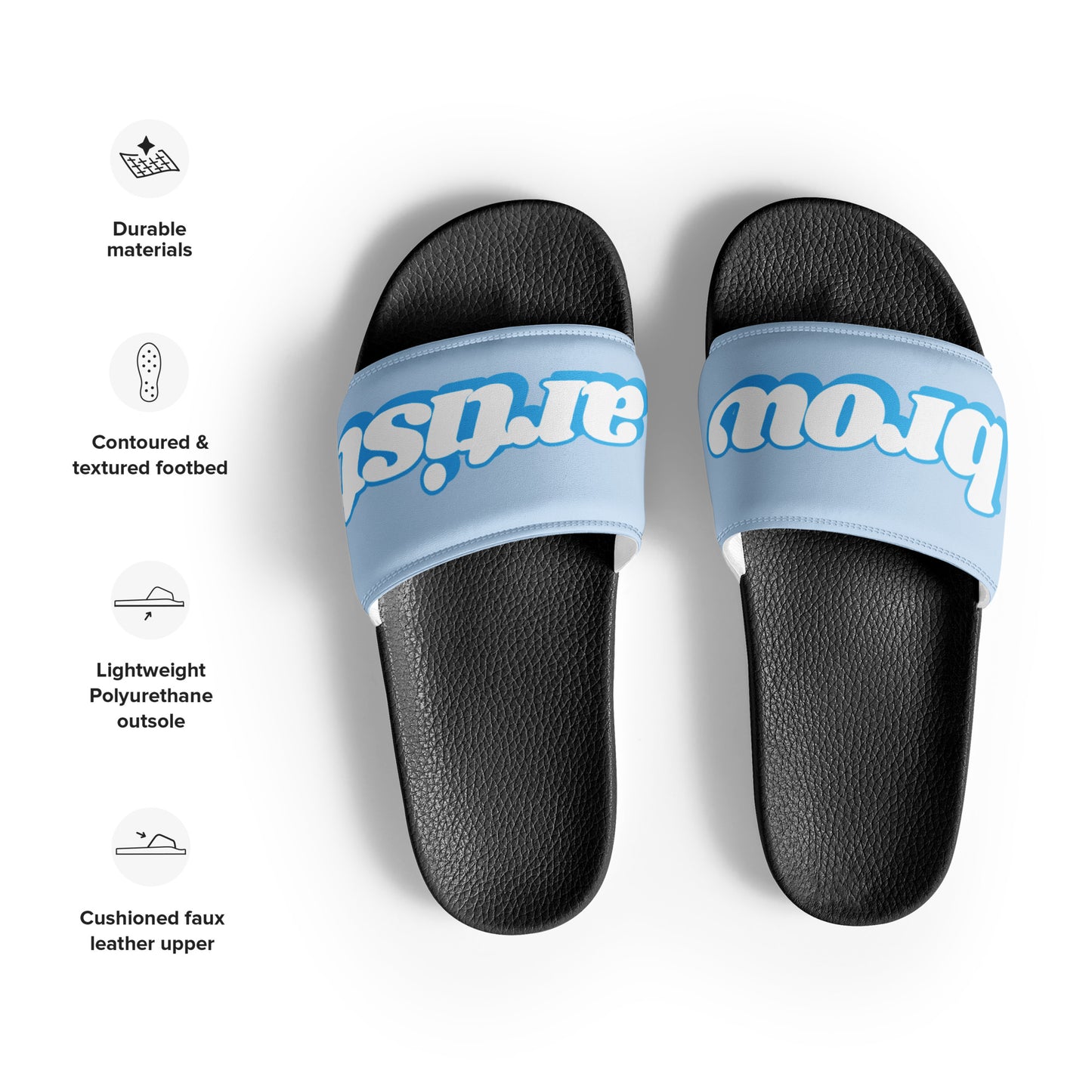 Brow Artist Women's Slides (Baby Blue/Black)