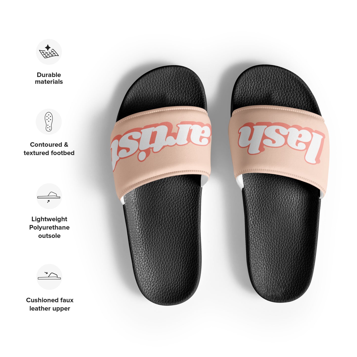 Lash Artist Women's Slides (Peach/Black)