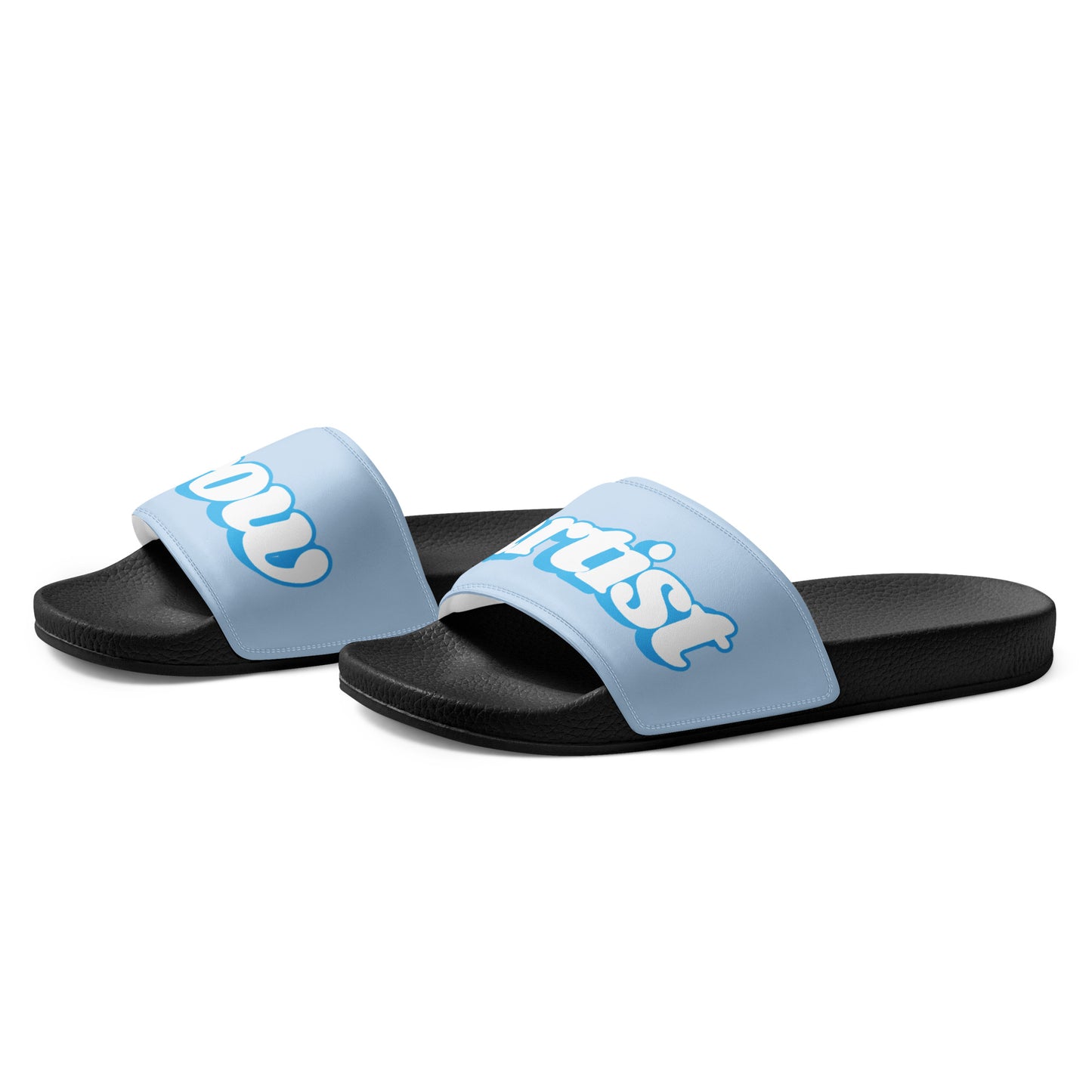 Brow Artist Women's Slides (Baby Blue/Black)