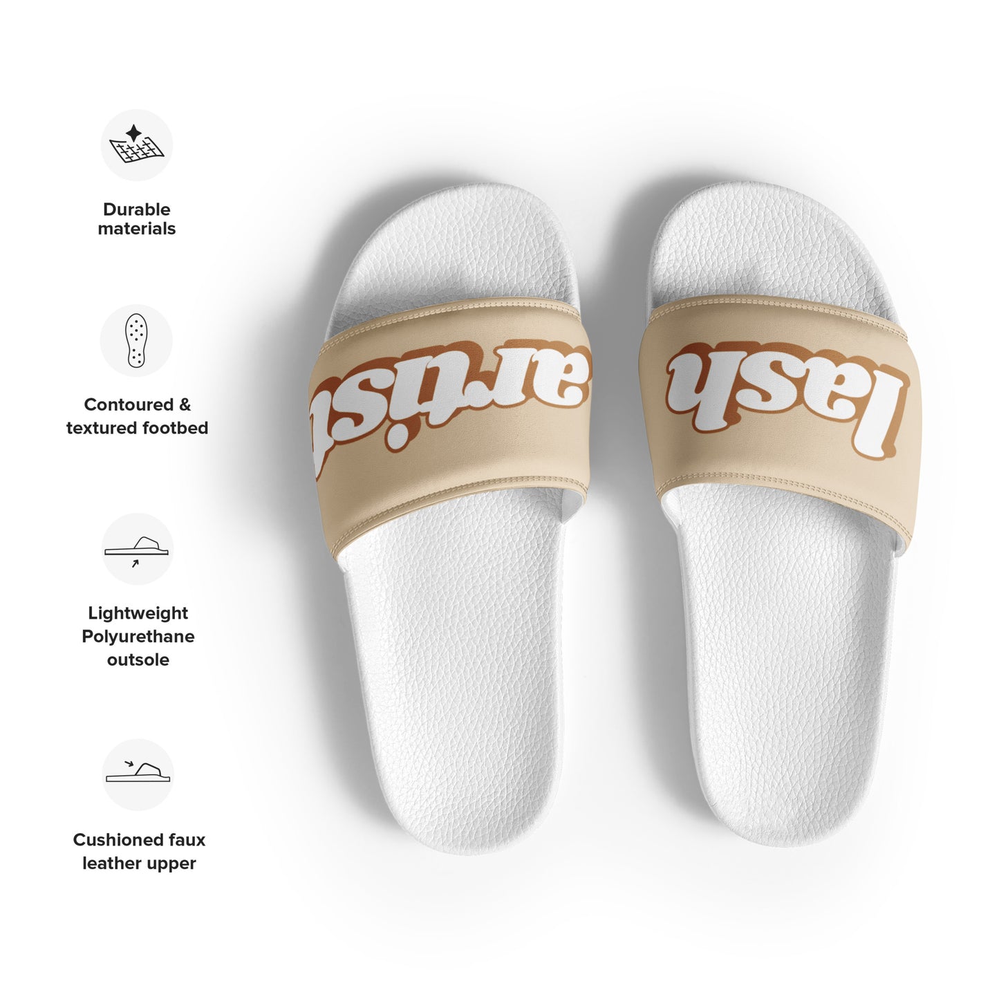 Lash Artist Slides (Latte Brown/White)